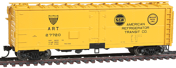 40' Steel Meat Reefer - Ready-to-Run -- American Refrigerator Transit(TM) ART #27720 (orange w/MP(TM) & N&W Logos)