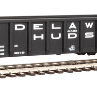 53' Railgon Gondola - Ready To Run -- Delaware & Hudson #15010 (black, white; Large Name)