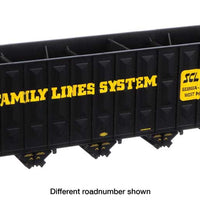 73'3" Greenville 7,000 Cubic Foot Wood Chip Hopper - Ready to Run -- Seaboard Coast Line Family Lines #196048 (black, yellow)