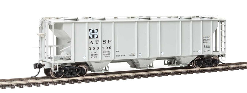 50' Pullman-Standard PS-2 2893 3-Bay Covered Hopper - Ready to Run -- Santa Fe #300790-1