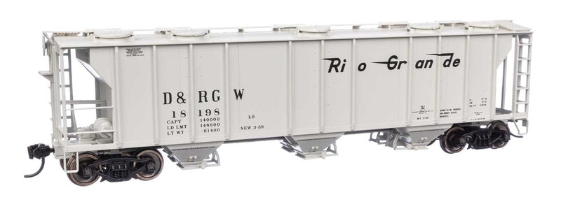50' Pullman-Standard PS-2 2893 3-Bay Covered Hopper - Ready to Run -- Denver & Rio Grande Western(TM) #18198-1