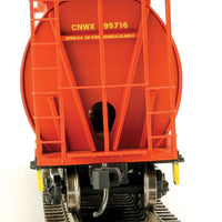 59' Cylindrical Hopper - Ready to Run -- Canadian Wheat Board CNWX #395716 (brown, yellow; Single-Wheat Sheaf)