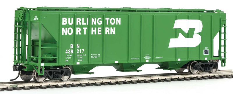 54' PS2-CD 4427 Low-Side Covered Hopper - Ready to Run -- Burlington Northern #439217 (green, white)-1