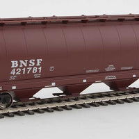59' Cylindrical Hopper, Trough Hatches - Ready to Run -- Burlington Northern Santa Fe #421781 (oxide, white; Circle-Cross Logo)
