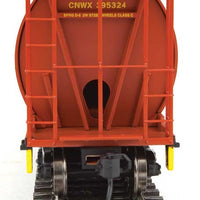 59' Cylindrical Hopper, Trough Hatches - Ready to Run -- Canadian Wheat Board CNWX #395324 (brown, yellow; Single Wheat Sheaf)