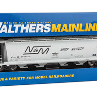 59' Cylindrical Hopper, Trough Hatches - Ready to Run -- National Railways of Mexico NdeM #118639 (gray, black script lettering)