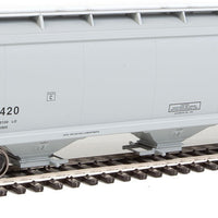 60' NSC 5150 3-Bay Covered Hopper - Ready to Run -- Canadian National #386420 (gray, black; Noodle Logo)