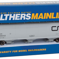 60' NSC 5150 3-Bay Covered Hopper - Ready to Run -- Canadian National #386432 (gray, black; Noodle Logo)