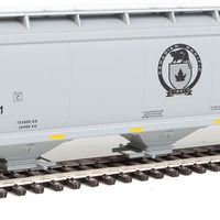 60' NSC 5150 3-Bay Covered Hopper - Ready to Run -- Canadian Pacific #650431 (gray, black; Centered Black Beaver Logo)