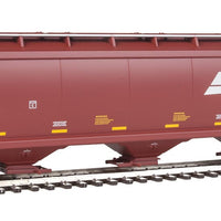 60' NSC 5150 3-Bay Covered Hopper - Ready to Run -- Burlington Northern Santa Fe #495295 (Boxcar Red, white; Wedge Logo)