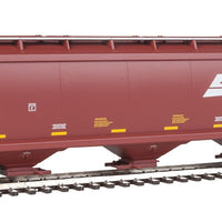 60' NSC 5150 3-Bay Covered Hopper - Ready to Run -- BNSF Railway 495299 (Boxcar Red, white, Wedge Logo)