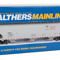 60' NSC 5150 3-Bay Covered Hopper - Ready to Run -- Canadian Pacific SOO #119207 (gray, red, black, Beaver Logo)