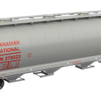 59' Cylindrical Hopper - Ready to Run -- Canadian National #378523 (gray, red; English & French name, round hatches)