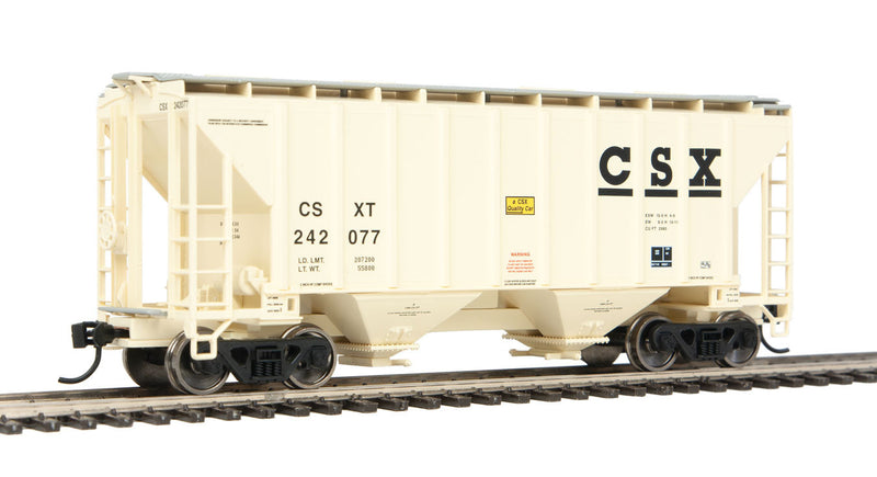 37' 2980 Cubic-Foot 2-Bay Covered Hopper - Ready to Run -- CSX #242077-1