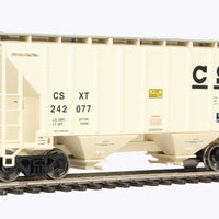 37' 2980 Cubic-Foot 2-Bay Covered Hopper - Ready to Run -- CSX #242077