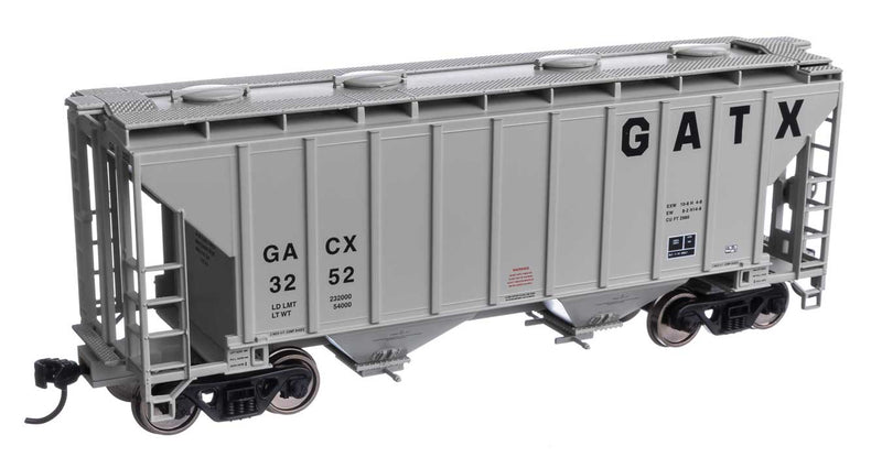 37' 2980 Cubic-Foot 2-Bay Covered Hopper - Ready to Run -- GATX Corporation GACX #3252-1