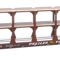 89' Flatcar w/Tri-Level Open Auto Rack - Ready to Run -- Chicago, Burlington & Quincy Rack Trailer-Train Flatcar TTKX #905094 (brown)