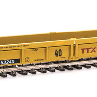 Thrall Rebuilt 40' Well Car - Ready to Run -- TTX DTTX #53240 (yellow, black, small red TTX and Next Road logo, yellow con