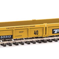 Thrall Rebuilt 40' Well Car - Ready to Run -- Trailer-Train DTTX #53313 (yellow, black; black & white logo, yellow stripes