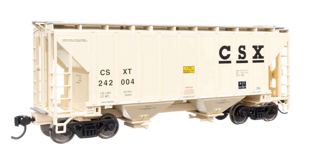 37' 2980 Cubic-Foot 2-Bay Covered Hopper - Ready to Run -- CSX #242004-2