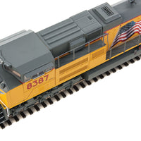 EMD SD70ACe - Standard DC -- Union Pacific(R) #8387 (Armour Yellow, gray, yellow sill, US Flag, High Head