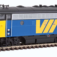 EMD F7 A-B Set - Standard DC -- VIA Rail Canada #1406, 1963 (blue, yellow)