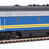 EMD F7 A-B Set - Standard DC -- VIA Rail Canada #1406, 1963 (blue, yellow)