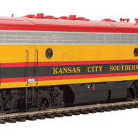 EMD F7 A - Standard DC -- Kansas City Southern #2 Meridian (Belle: yellow, red, Brunswick)