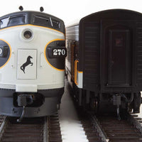 EMD F7 A-B Set - Standard DC -- Norfolk Southern #270, #276 (Tuxedo: black, Imitiation Aluminum, Dulux Gold)