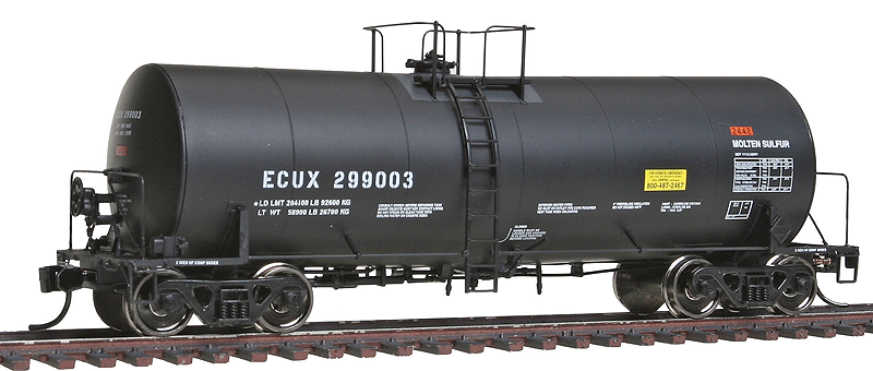 40' Trinity 14,000-Gallon Molten Sulfur Tank Car - Ready to Run -- Exxon Mobil Corp. ECUX #299003 (black, yellow)