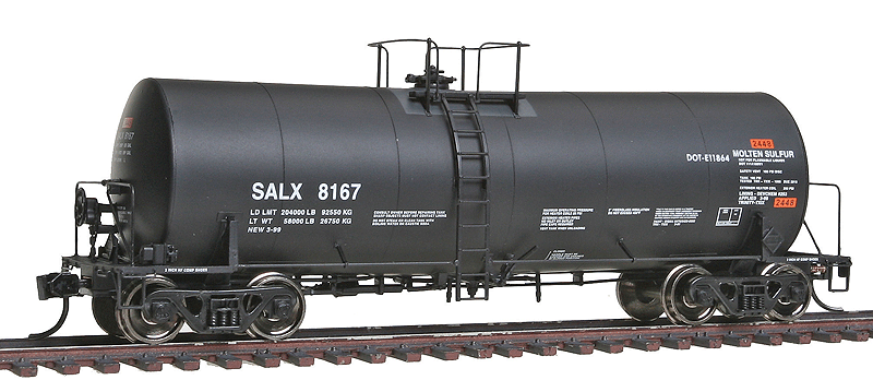 40' Trinity 14,000-Gallon Molten Sulfur Tank Car - Ready to Run -- General American Marks SALX #8167 (black)