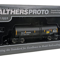 40' Trinity 14,000 Gallon Molten Sulfur Tank Car - Ready to Run -- Sulcom, Inc. SUJX #299036 (black, yellow Conspicuity Marks; Sulfur Service)