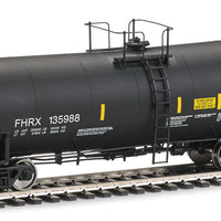 40' Trinity 14,000-Gallon Molten Sulfur Tank Car - Ready to Run -- Flint Hill Resources FHRX #135988 (black, conspicuity markings)