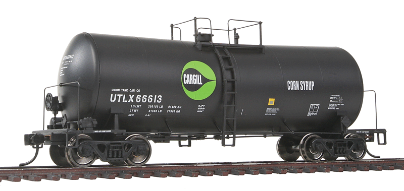 40' UTLX 16,000-Gallon Funnel-Flow Tank Car - Ready to Run -- Cargill UTLX #66613 (black, green, white, Drop Logo, Corn Syrup)