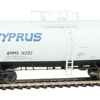 40' UTLX 16,000-Gallon Funnel-Flow Tank Car - Ready to Run -- Cyprus AMMX #14204 (white, blue)
