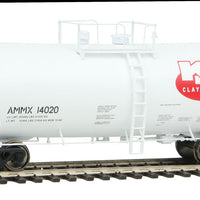 40' UTLX 16,000-Gallon Funnel-Flow Tank Car - Ready to Run -- KT Clays AMMX #14020 (white, red)