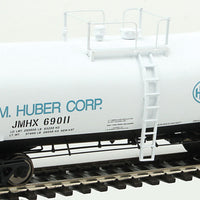 40' UTLX 16,000-Gallon Funnel-Flow Tank Car - Ready to Run -- J. M. Huber #69011 (white, black, blue)