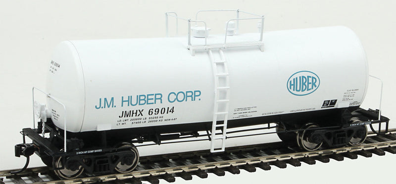 40' UTLX 16,000-Gallon Funnel-Flow Tank Car - Ready to Run -- J. M. Huber #69014 (white, black, blue)-1