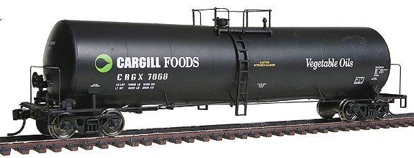 54' 23,000-Gallon Funnel-Flow Tank Car - Ready to Run -- Cargill Foods CRGX #7068 (black, Vegetable Oils Markings)