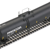 54' 23,000-Gallon Funnel-Flow Tank Car - Ready to Run -- Procor #75562 (black, yellow Conspicuity Markings)