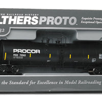 54' 23,000-Gallon Funnel-Flow Tank Car - Ready to Run -- Procor #75562 (black, yellow Conspicuity Markings)