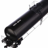 55' Trinity 30,145-Gallon Tank Car - Ready to Run -- Canadian General Transit CGTX #30744 (black, white, yellow conspicuity marks