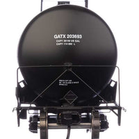 55' Trinity 30,145-Gallon Tank Car - Ready to Run -- GATX Corporation GATX #203693 (black, white, yellow conspicuity marks)