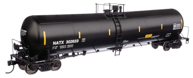55' Trinity 30,145-Gallon Tank Car - Ready to Run -- North American Tank Line NATX #302659 (black, white, yellow marks)-1