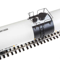 55' Trinity Modified 30,145-Gallon Tank Car - Ready to Run -- Trinity Industries Leasing #351520 (white, Black Band & Lettering; Conspicui