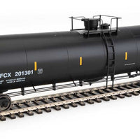 55' Trinity Modified 30,145-Gallon Tank Car - Ready to Run -- First Union Wells Fargo Rail Corp PFCX #201301 (black, white, yellow conspic