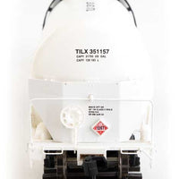 55' Trinity Modified 30,145-Gallon Tank Car - Ready to Run -- Trinity Industries Leasing #351157 (white, black; Yellow Conspicuity Marks)