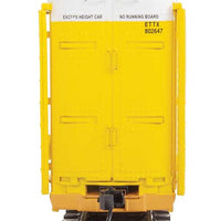 89' Thrall Enclosed Tri-Level Auto Carrier - Ready to Run -- Chicago & North Western(TM) ETTX Flat #802647 (yellow, silver)