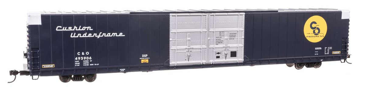 86' Pullman-Standard Double-Door Hi-Cube Boxcar - Ready to Run -- Chesapeake & Ohio #493906-1