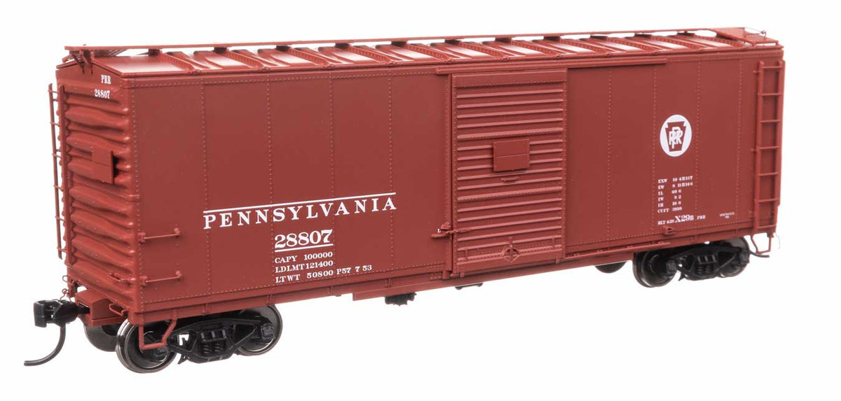 40' X29B Boxcar - Ready to Run -- Pennsylvania Railroad #28807 (1950s, Circle Keystone)-2